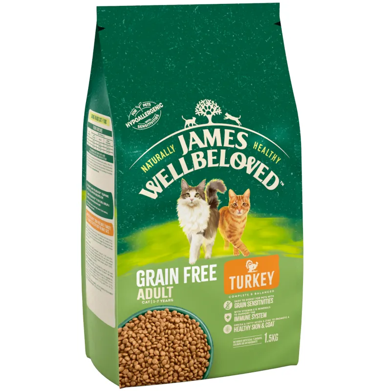 James Wellbeloved Cat Food Adult Grain Free Turkey 1.5kg